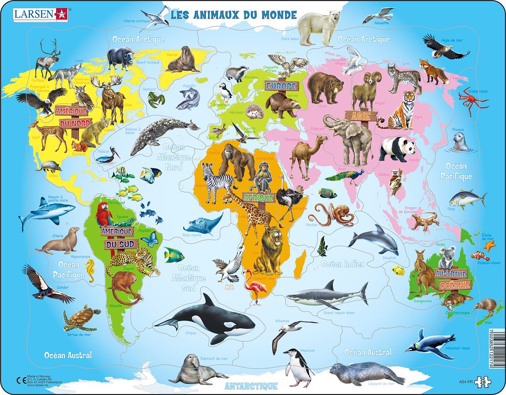 Larsen Puzzle - Animals of the World : A34