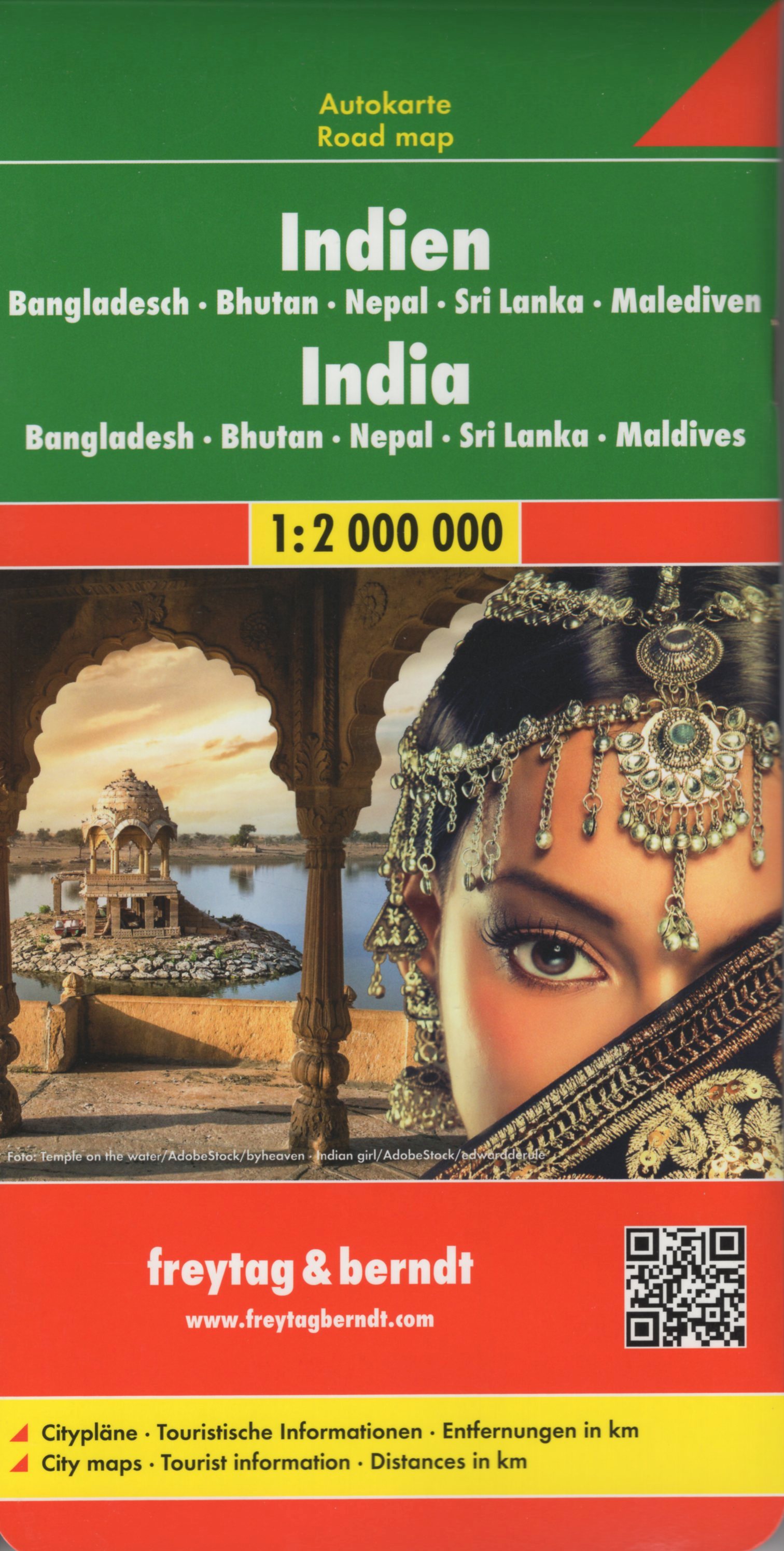 India, Bangladéš, Bhutan, Nepál, Sri Lanka, Maledivy - 1:2 000 000