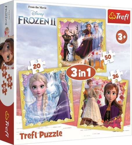 Puzzle Ledové království 2 Síla Anny a Elsy 3v1