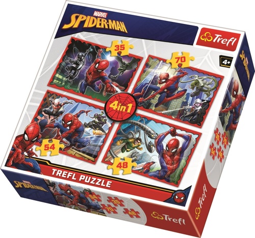 Puzzle Spiderman V pavoučí síti 4v1