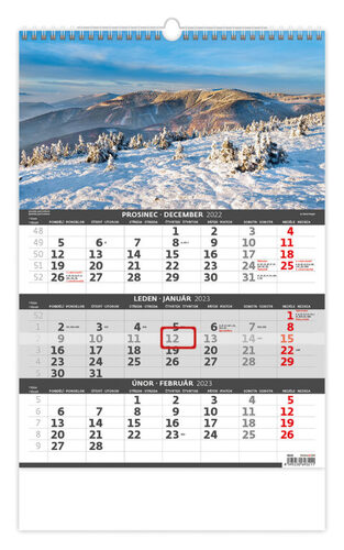 Hory - 3měsíční/Hory - 3mesačné 2023 - nástěnný kalendář