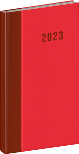 Kapesní diář Cambio 2023, červený, 9 × 1
