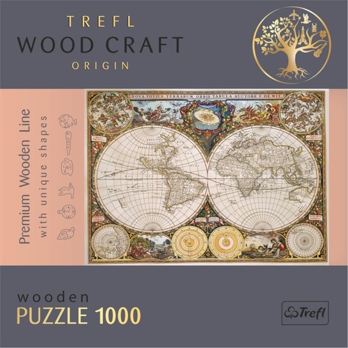 Dřevěné puzzle Antická mapa světa 1000 dílků