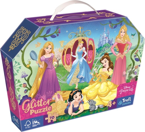 Třpytivé Glitter puzzle v kufříku Disney