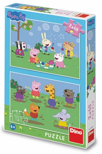 Puzzle 2x48 Peppa Pig a kamarádi
