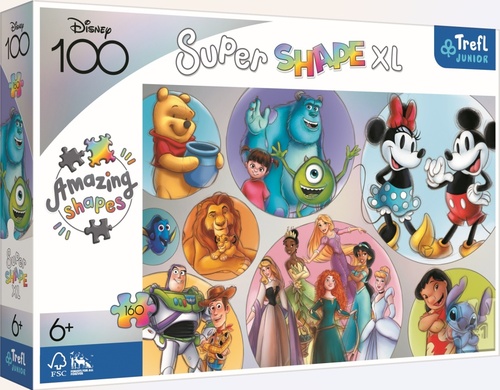 Puzzle Super Shape XL Disneyho barevný svět