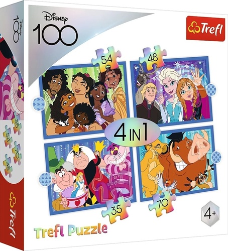 Puzzle Disney 100 let: Disneyho veselý svět 4v1