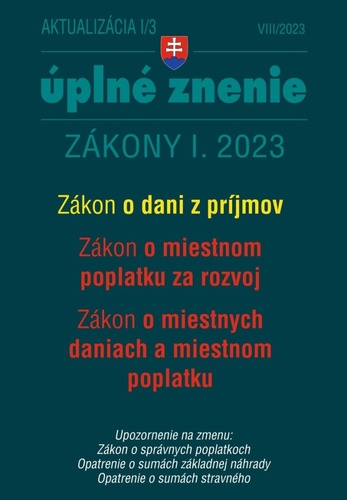 Aktualizácia I/3 2023 – daňové a účtovné zákony