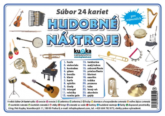 Súbor 24 kariet - hudobné nástroje