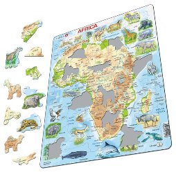 Larsen Puzzle - Afrika - fyzická mapa so zvieratami : A22