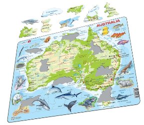 Larsen Puzzle - Austrália - fyzická mapa so zvieratami : A31