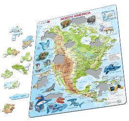 Larsen Puzzle - Severná Amerika - fyzická mapa so zvieratami : A32