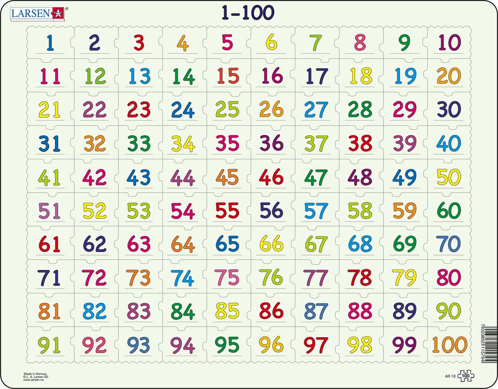 Larsen Puzzle - 1-100 Spoznaj číslice : AR10