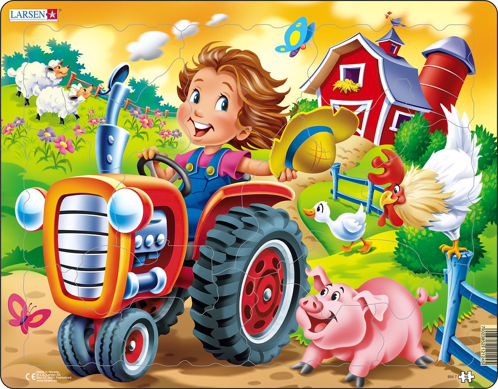 Larsen Puzzle - Deti na farme a traktor - BM7