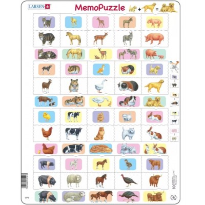 Larsen Puzzle - MemoPuzzle - Zvieratá a mláďatá - Pexeso : GP9