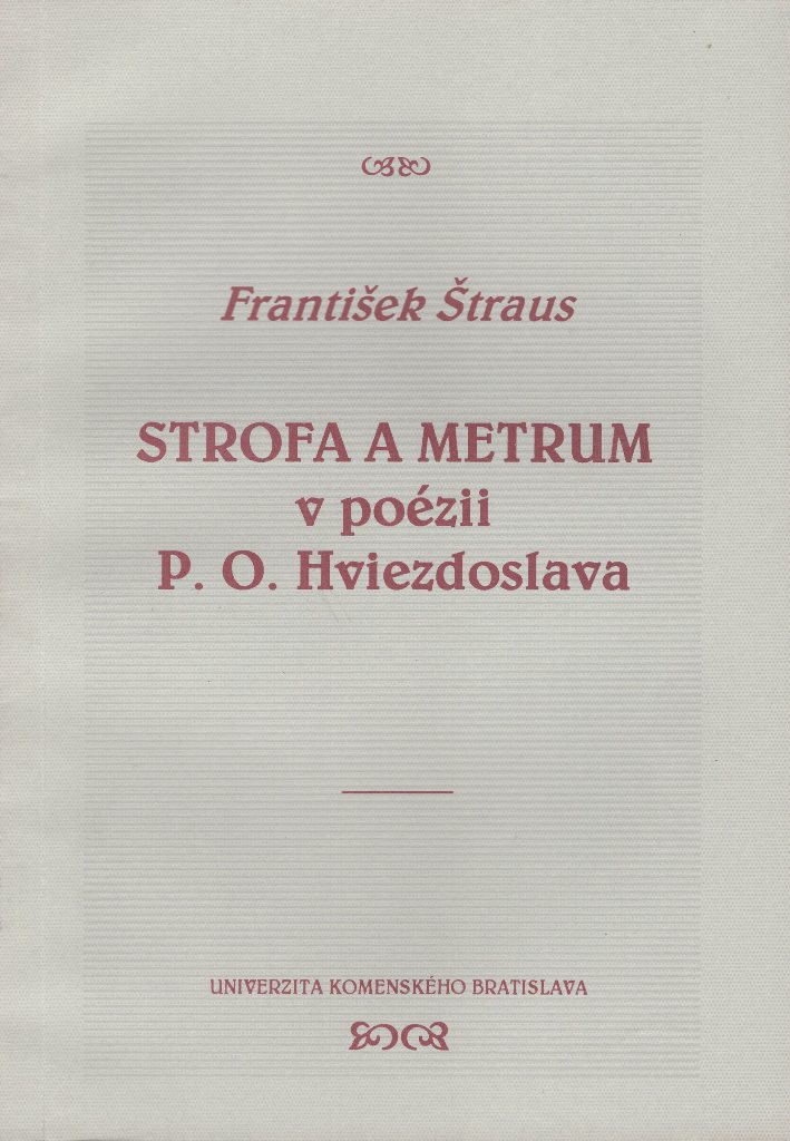 Strofa a metrum v poézii P. O. Hviezdoslava