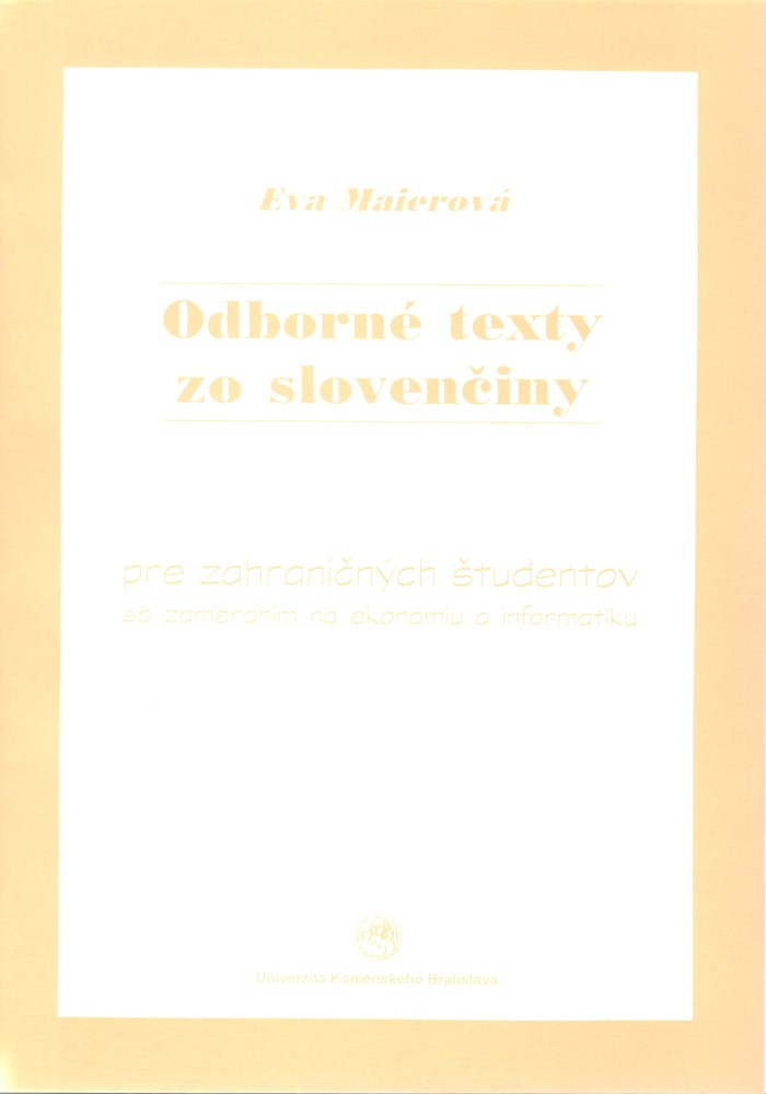 Odborne texty zo slovenčiny pre zahraničných študentov