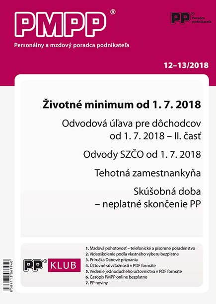 PMPP 12-13/2018 Životné minimum od 1. júla 2018