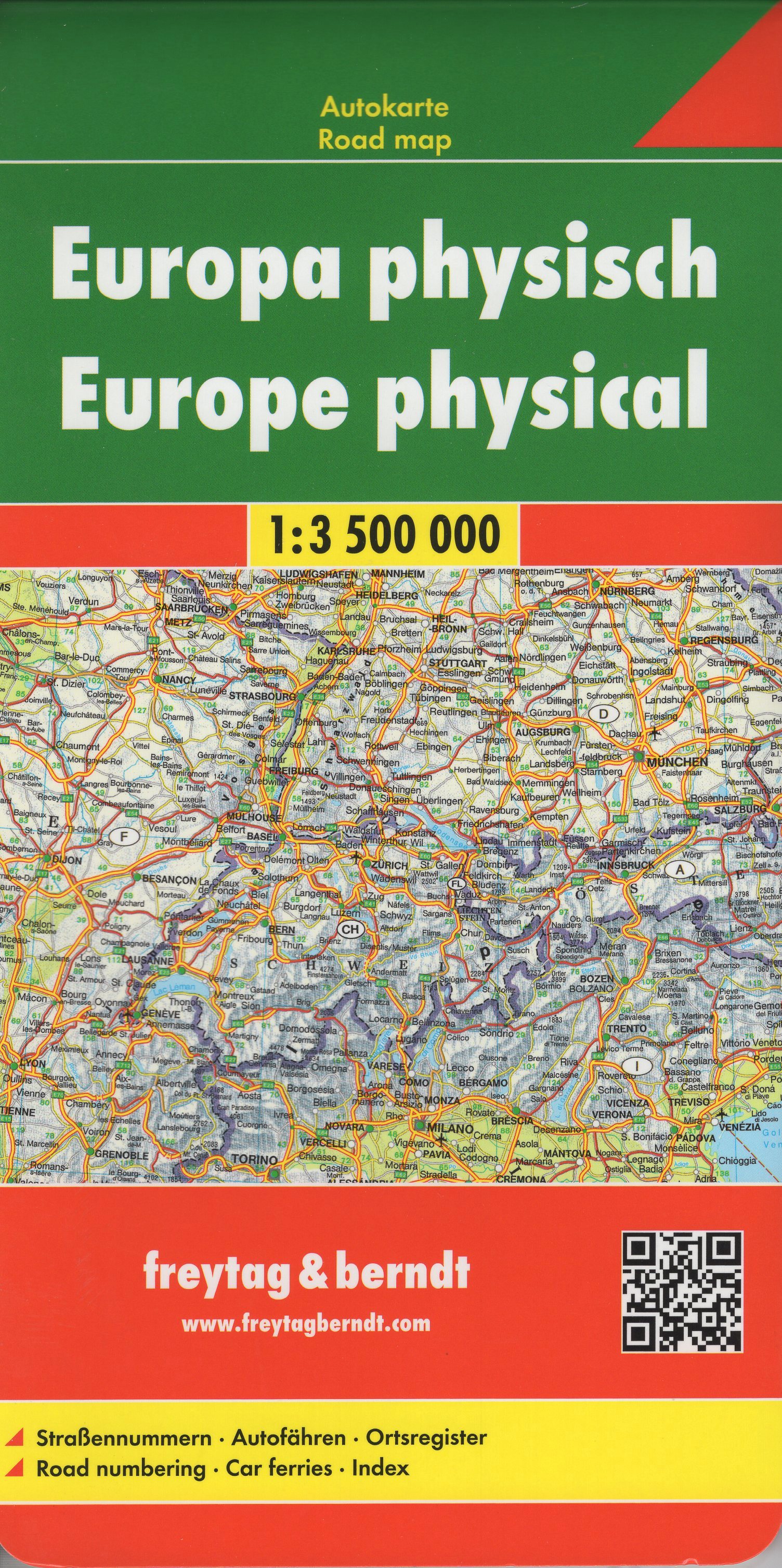 Európa fyzická - 1:3 500 000