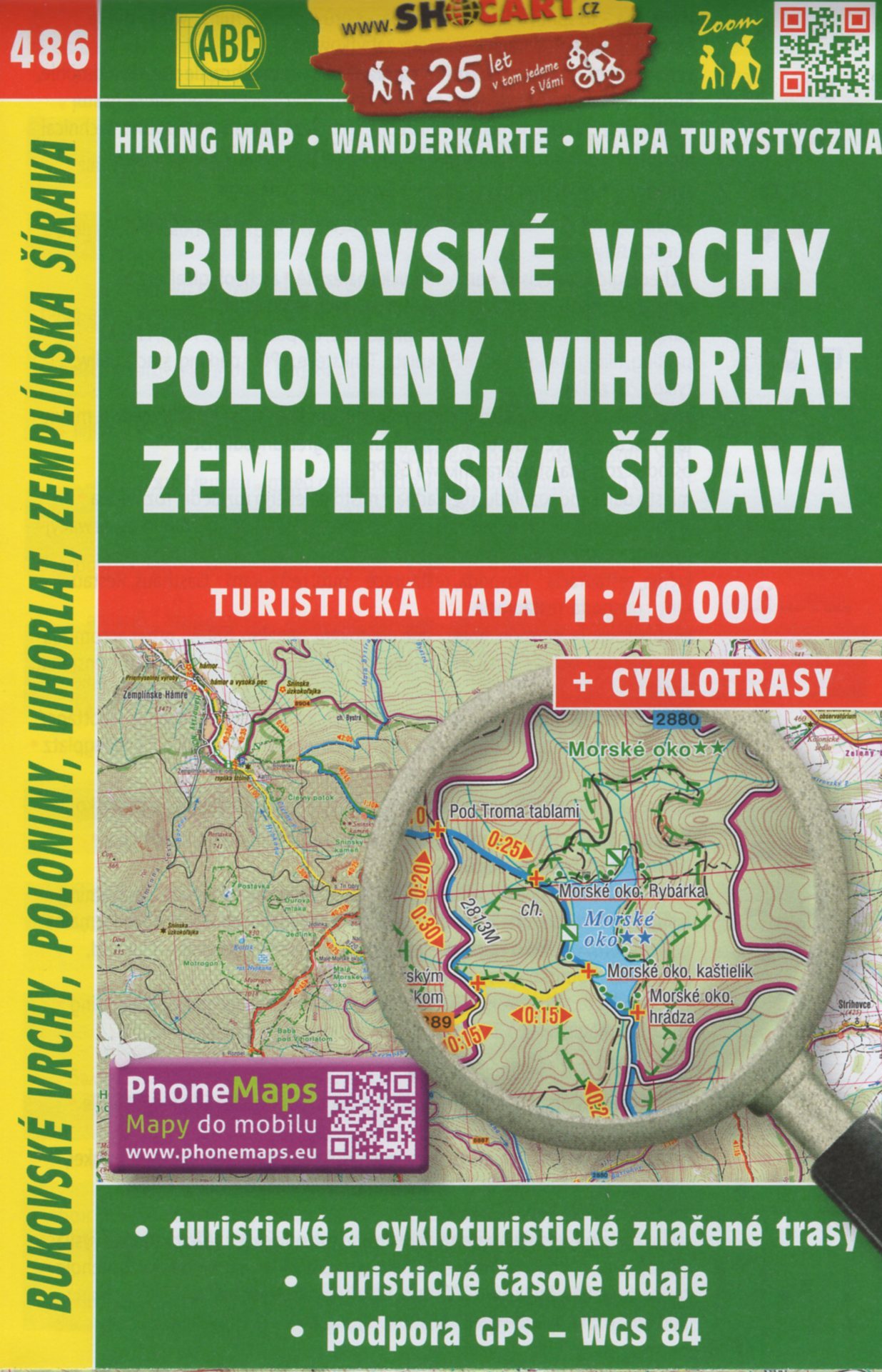 Bukovské vrchy, Poloniny, Vihorlat, Zemplínska Šírava 486 - 1:40 000