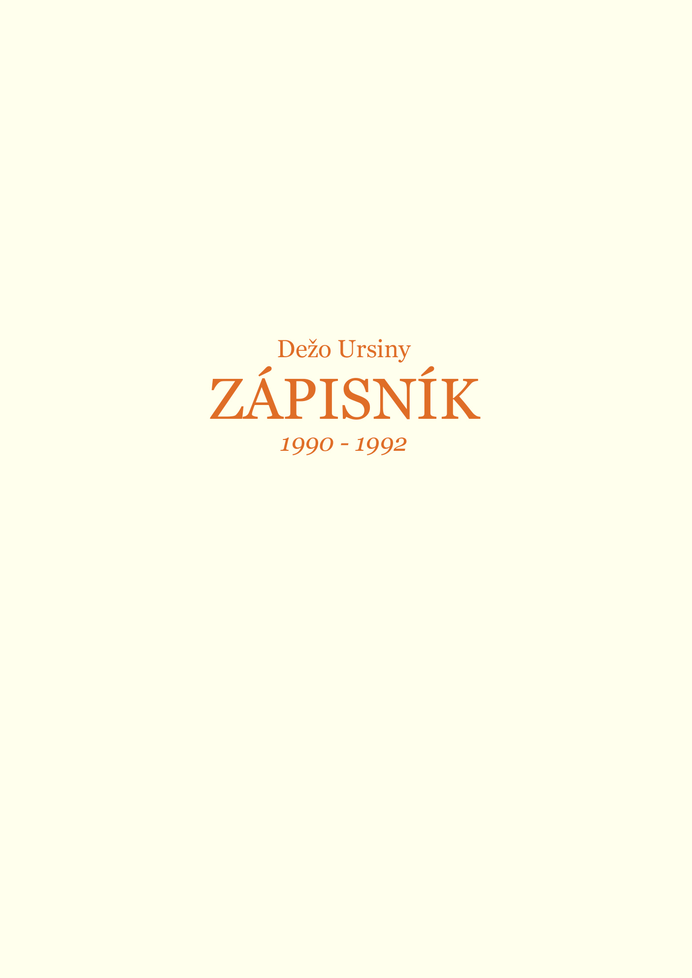Zápisník 1990 - 1992